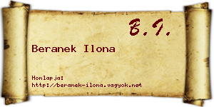 Beranek Ilona névjegykártya